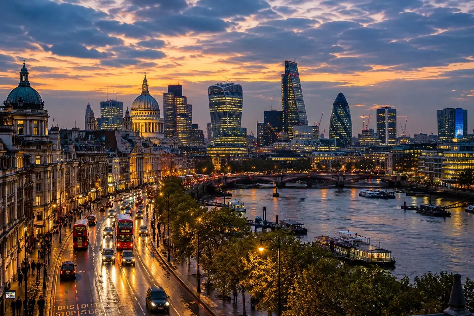 London and the Thames from the air