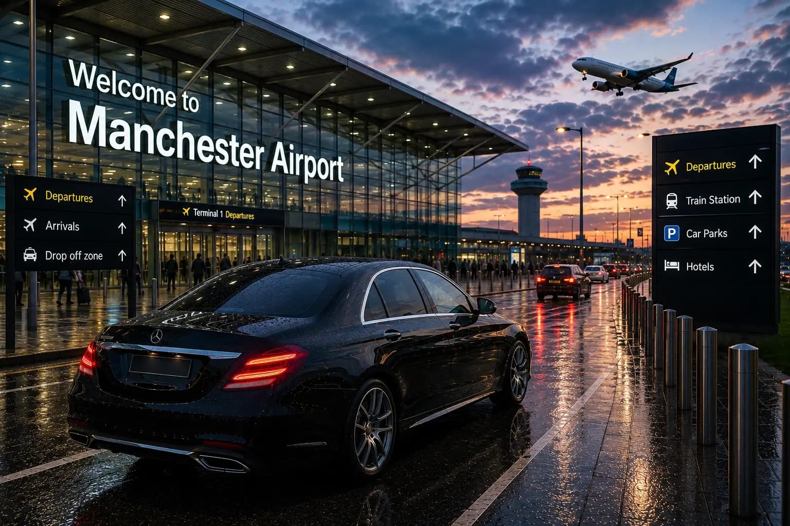 An aircraft on stand at sunrise