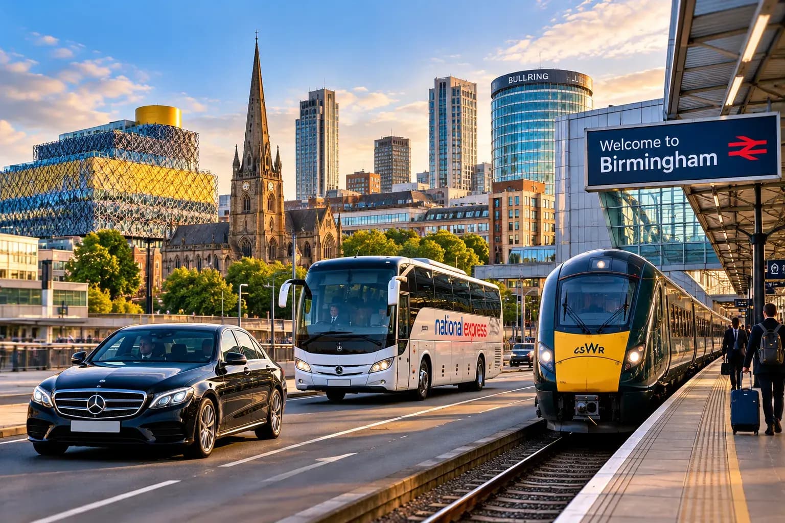 Car, coach or train to birmingham